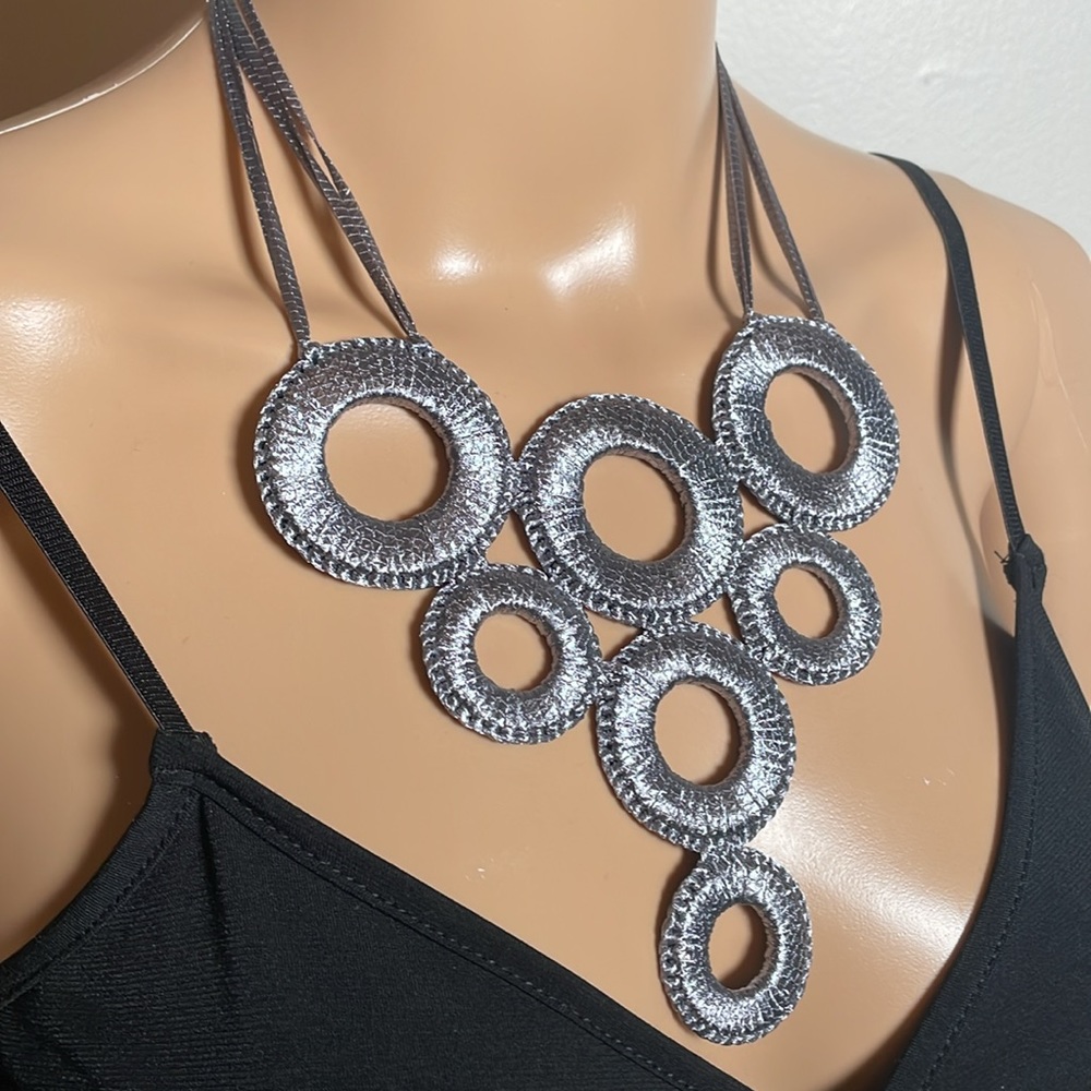 Handmade silver-colored necklace, brand new